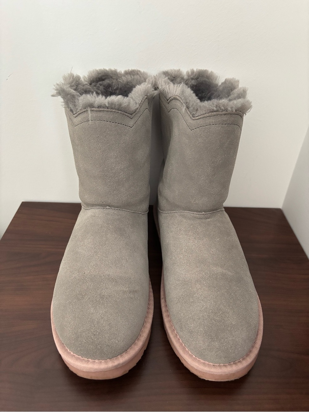 Esprit Women’s Gray Suede Shearling Winter Boots
